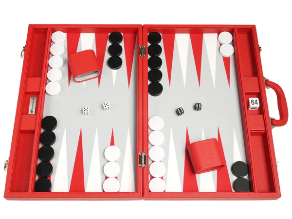 19-inch Premium Backgammon Set - Red