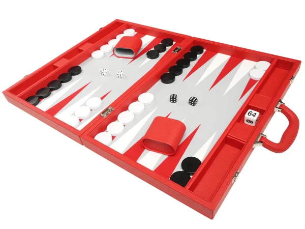 19-inch Premium Backgammon Set - Red - Image 5