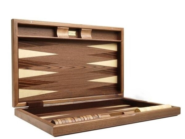 19-inch Wood Backgammon Set - Walnut Inlay - Image 3