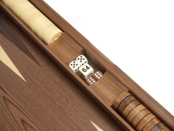 19-inch Wood Backgammon Set - Walnut Inlay - Image 5