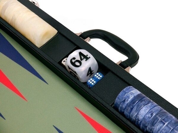 Wycliffe Brothers® 24-inch Backgammon Set with 2-inch Checkers - Black Case with Iguana Field - Club Class - Image 4