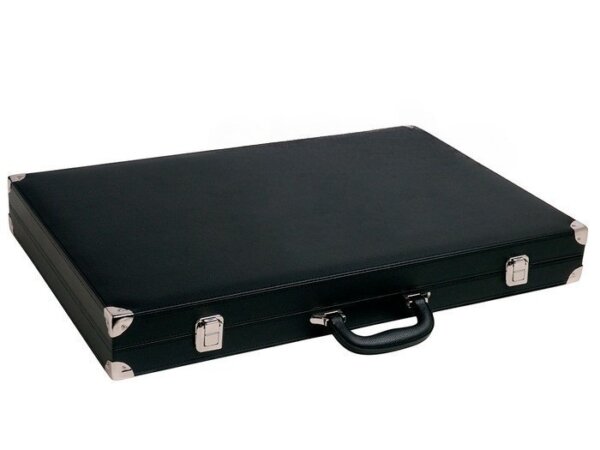 Wycliffe Brothers® 24-inch Backgammon Set with 2-inch Checkers - Black Case with Iguana Field - Club Class - Image 6