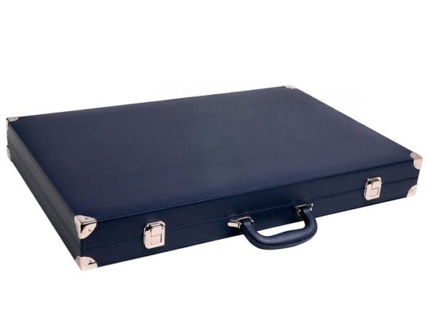 Wycliffe Brothers® 24-inch Backgammon Set with 2-inch Checkers - Blue Case with Light Blue Field - Club Class - Image 7