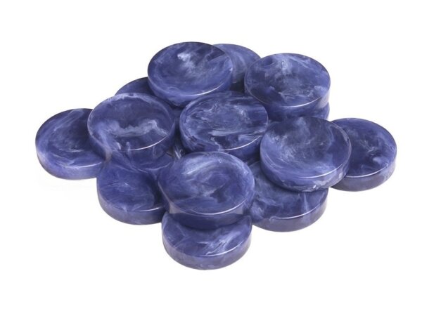 Backgammon Checkers - High Gloss Marbleized - Finger Dish - Deep Cobalt - (2in. Dia) - Roll of 15