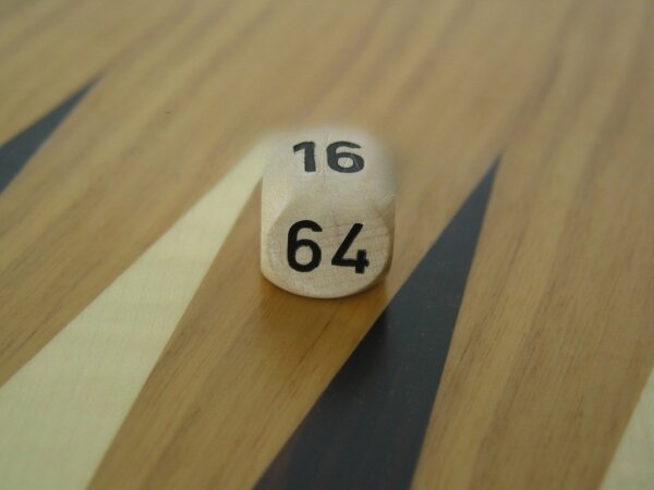 3/4 in. Backgammon Doubling Cube - White Wood