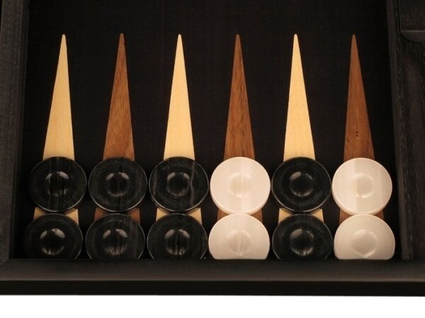 Black Backgammon Set - Large - Black Field - Image 3