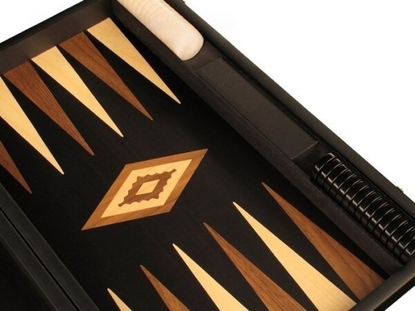 Black Backgammon Set - Large - Black Field - Image 4