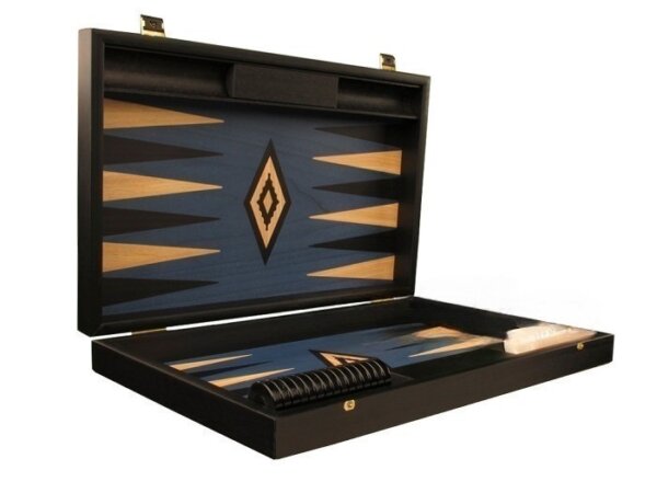 Black Backgammon Set - Large - Blue Field - Image 2