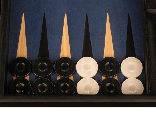 Black Backgammon Set - Large - Blue Field - Image 3