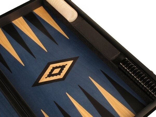 Black Backgammon Set - Large - Blue Field - Image 4