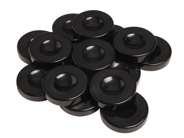 Backgammon Checkers - Opaque - Black - with Finger Dish - (1 3/4 in. Dia.) - Roll of 15