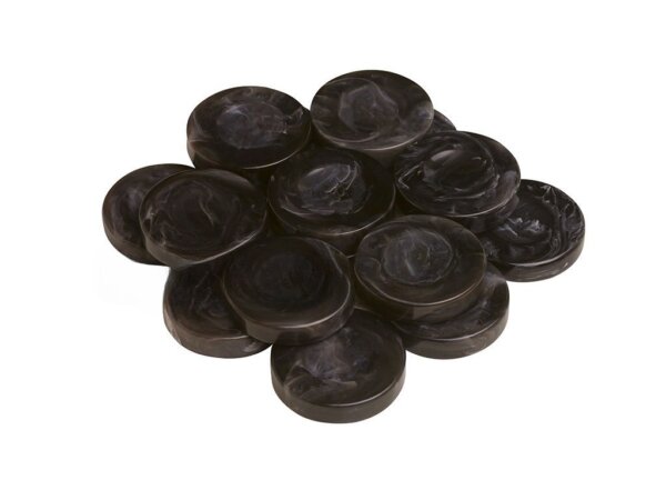 Backgammon Checkers - High Gloss Marbleized - Finger Dish - Blackish Brown - (1 3/4in. Dia) - Roll of 15