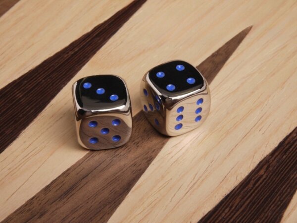 5/8 in. Zinc Alloy Metal Dice - Blue (1 pair)