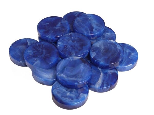 Backgammon Checkers - Marbleized - Royal Blue - (1 3/4 in. Dia.) - Roll of 15