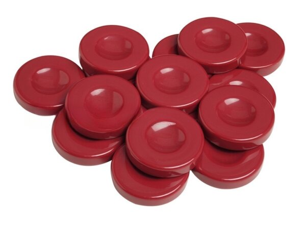 Backgammon Checkers - Opaque - Bordeaux - with Finger Dish - (1 3/4 in. Dia.) - Roll of 15