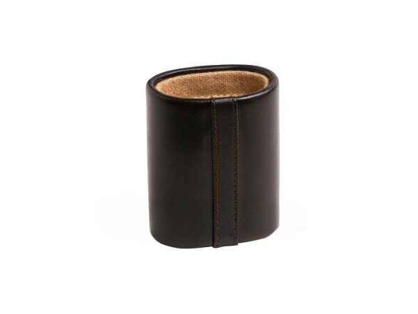Professional Leather Dice Cup - Oval - Brown/Beige