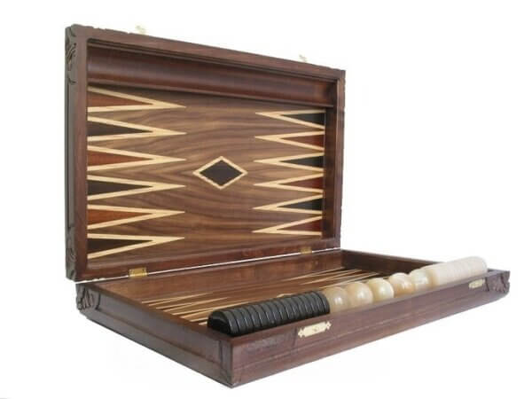Carved Maple Backgammon Set with Racks - Byzantine - Image 2
