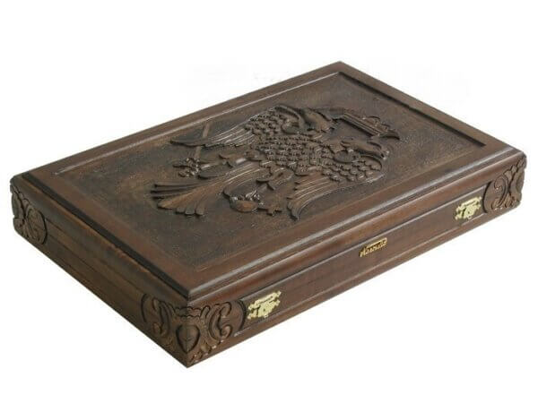 Carved Maple Backgammon Set with Racks - Byzantine - Image 5