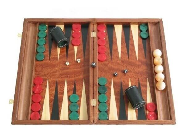 Carved Rosewood Backgammon Set with Racks