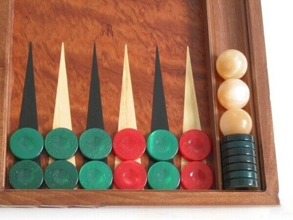 Carved Rosewood Backgammon Set with Racks - Image 3