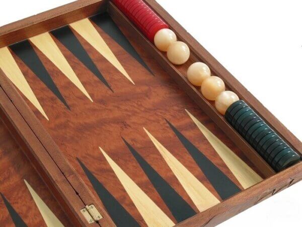Carved Rosewood Backgammon Set with Racks - Image 4