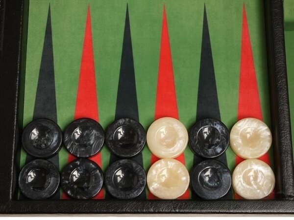 GammonVillage Tournament Backgammon Set - Champion Class - Black Case - Green Field - Image 3