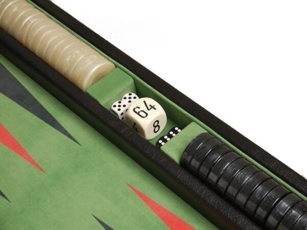 GammonVillage Tournament Backgammon Set - Champion Class - Black Case - Green Field - Image 5