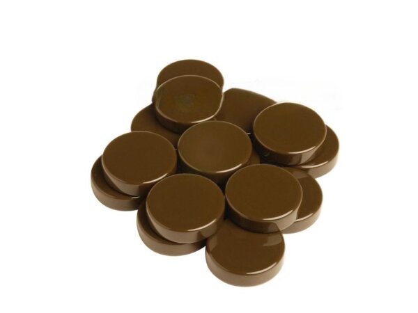 Backgammon Checkers - High Gloss Melamine - Chocolate (1 3/16 in. Dia.) - Roll of 15