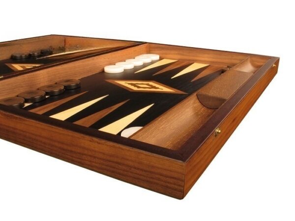 Ebony Zebrano Backgammon Set - Large - Black Field - Image 2