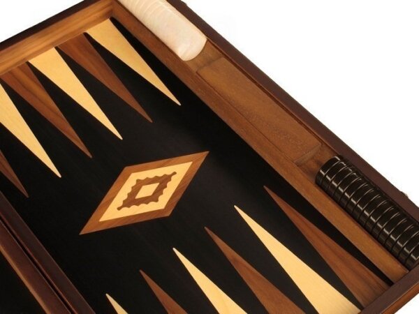 Ebony Zebrano Backgammon Set - Large - Black Field - Image 4