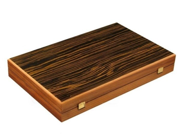 Ebony Zebrano Backgammon Set - Large - Black Field - Image 5