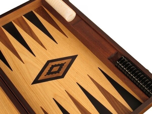 Ebony Zebrano Backgammon Set - Large - Oak Field - Image 4
