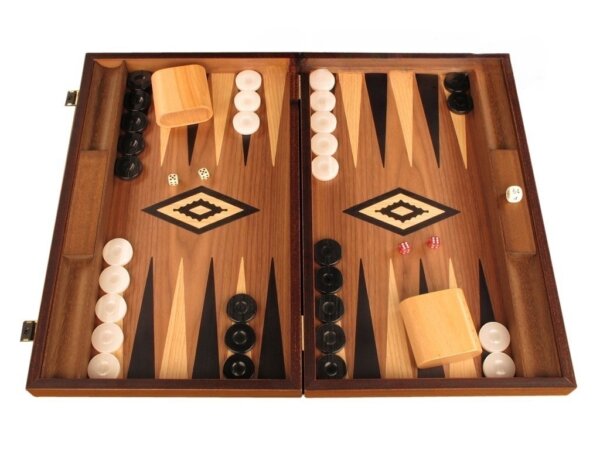 Ebony Zebrano Backgammon Set - Large - Walnut Field