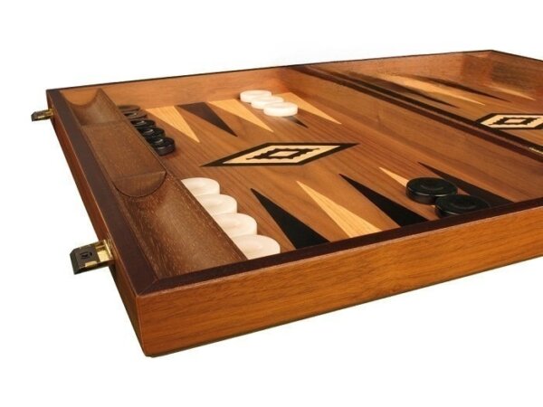 Ebony Zebrano Backgammon Set - Large - Walnut Field - Image 2