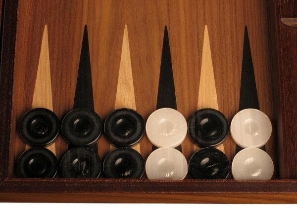 Ebony Zebrano Backgammon Set - Large - Walnut Field - Image 3