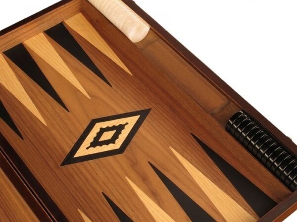 Ebony Zebrano Backgammon Set - Large - Walnut Field - Image 4