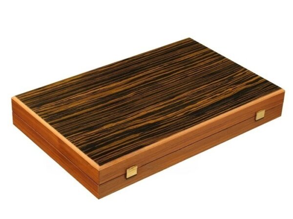 Ebony Zebrano Backgammon Set - Large - Walnut Field - Image 5