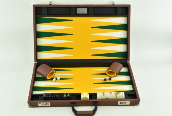 Butterscotch - Green/White FTH Backgammon Set - Image 4