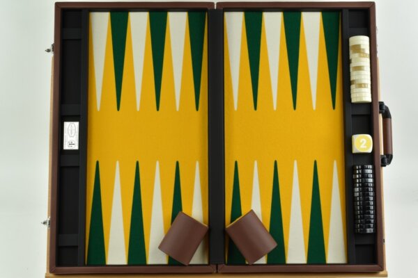 Butterscotch - Green/White FTH Backgammon Set - Image 6