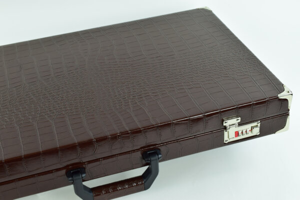 "Chocolate Crocodile" - Special Edition Sand-Brown-Black FTH Tournament Size Backgammon Board. 45mm Checkers - Image 6