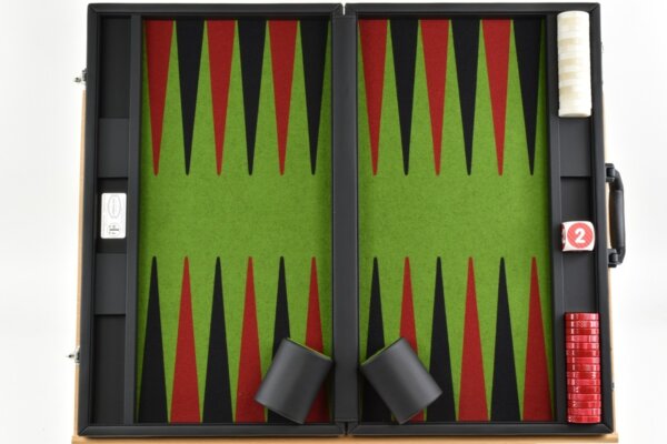 Flecked Green - Red/Black FTH Tournament Backgammon Set - Image 4
