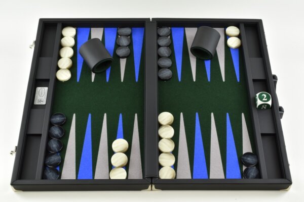 Green - Blue/Gray FTH Tournament Backgammon Set