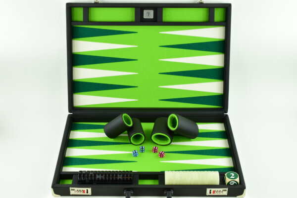 Mai Green-Green-White Jumbo FTH Backgammon Set. 50mm Checkers - Image 2