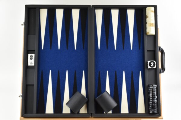 Pacific Blue- Black/White FTH Tournament Backgammon Set - Image 5