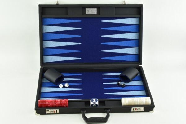 Pacific Blue - Blue/Light Blue FTH Tournament Backgammon Set - Image 2