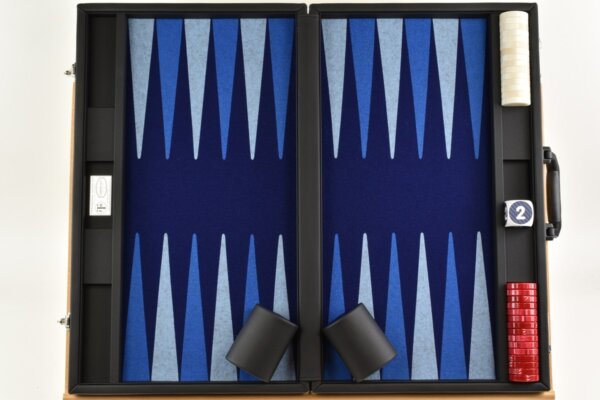 Pacific Blue - Blue/Light Blue FTH Tournament Backgammon Set - Image 4