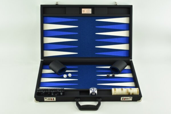 Pacific Blue - Blue/White FTH Tournament Backgammon Set - Image 2