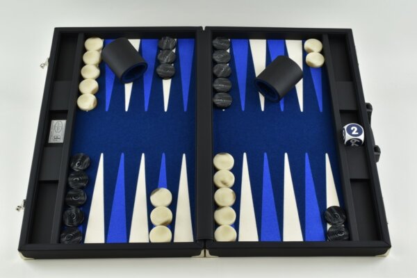 Pacific Blue - Blue/White FTH Tournament Backgammon Set