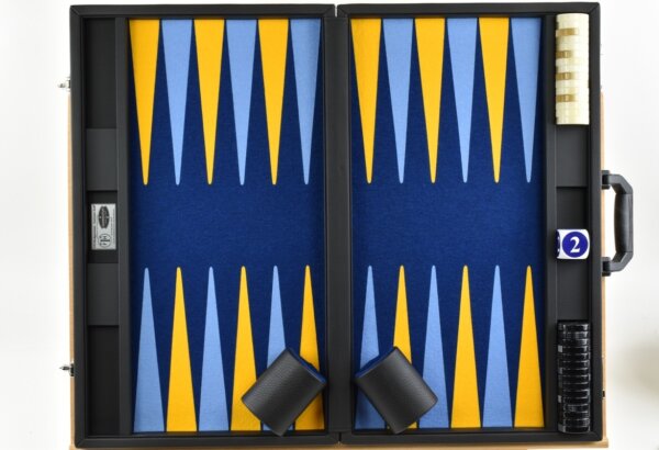 Pacific Blue - Light Blue/Yellow FTH Tournament Backgammon Set - Image 4