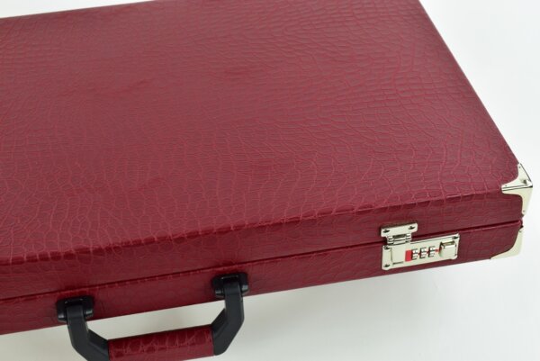 "Red Crocodile" - Special Edition Gray-Black-Red FTH Tournament Size Backgammon Board. 45mm Checkers - Image 5
